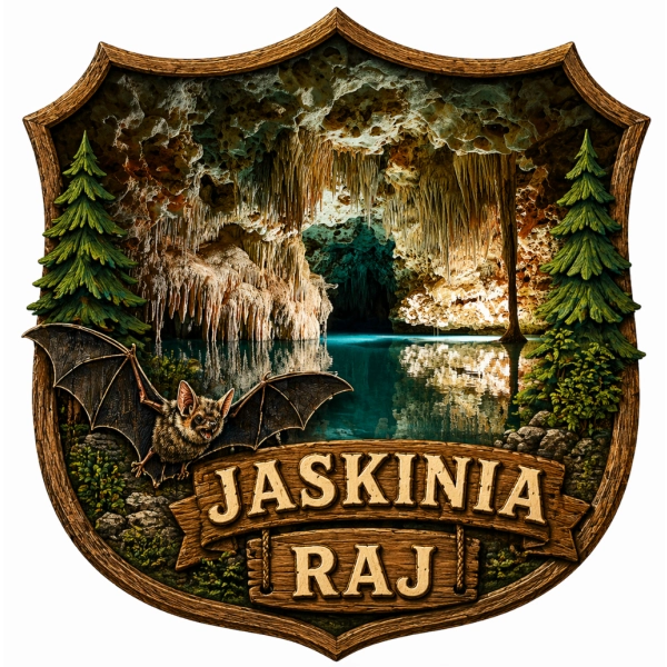 Drewniany magnes Jaskinia Raj N3